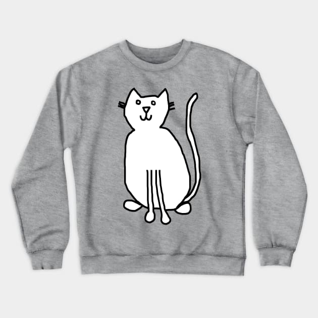 White Cat Crewneck Sweatshirt by ellenhenryart